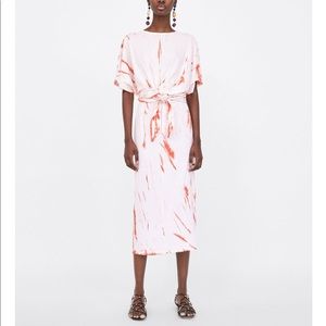 NWT Zara long dress with a knot in ecru size M